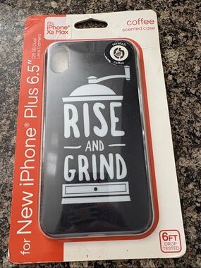 Coffee Scented Black 'Rise and Grind' Phone Case for iPhone Xs Max